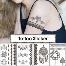Load image into Gallery viewer, Lace Tattoo Stickers Black Bow Tattoo Stickers Waterproof Long Lasting Tattoo Stickers Body Art Tattoo Stickers For Women