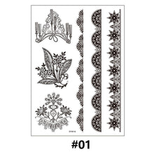 Load image into Gallery viewer, Lace Tattoo Stickers Black Bow Tattoo Stickers Waterproof Long Lasting Tattoo Stickers Body Art Tattoo Stickers For Women