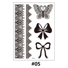 Load image into Gallery viewer, Lace Tattoo Stickers Black Bow Tattoo Stickers Waterproof Long Lasting Tattoo Stickers Body Art Tattoo Stickers For Women