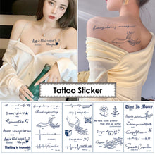 Load image into Gallery viewer, Small Fresh Herbal Tattoo Stickers English Letter Tattoo Stickers Waterproof Long Lasting Body Art Tattoo Stickers