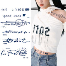 Load image into Gallery viewer, Small Fresh Herbal Tattoo Stickers English Letter Tattoo Stickers Waterproof Long Lasting Body Art Tattoo Stickers