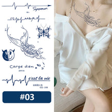 Load image into Gallery viewer, Small Fresh Herbal Tattoo Stickers English Letter Tattoo Stickers Waterproof Long Lasting Body Art Tattoo Stickers