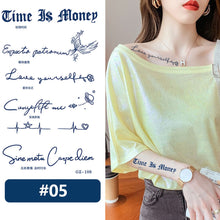 Load image into Gallery viewer, Small Fresh Herbal Tattoo Stickers English Letter Tattoo Stickers Waterproof Long Lasting Body Art Tattoo Stickers