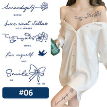 Load image into Gallery viewer, Small Fresh Herbal Tattoo Stickers English Letter Tattoo Stickers Waterproof Long Lasting Body Art Tattoo Stickers