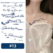 Load image into Gallery viewer, Small Fresh Herbal Tattoo Stickers English Letter Tattoo Stickers Waterproof Long Lasting Body Art Tattoo Stickers