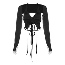 Load image into Gallery viewer, Summer Fashion Trend Women Top Long Sleeve Backless Halter Vest Sexy Halterneck Strappy Slim Fit Solid T-shirt