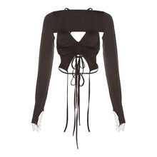 Load image into Gallery viewer, Summer Fashion Trend Women Top Long Sleeve Backless Halter Vest Sexy Halterneck Strappy Slim Fit Solid T-shirt