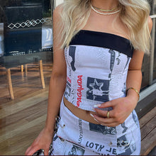 Load image into Gallery viewer, New Style Women Slim Fit Printed Tube Top Sexy Off Shoulder Top Suit Buttock Slim Fit Skirt Outfit