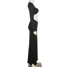Load image into Gallery viewer, Elegant Sexy Hollow Tube Top Autumn Summer Women Package Hip Solid Color Slim Long Dress