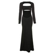 Load image into Gallery viewer, Elegant Sexy Hollow Tube Top Autumn Summer Women Package Hip Solid Color Slim Long Dress