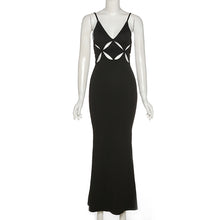 Load image into Gallery viewer, Autumn Summer Fashion Trend Women Sleeveless Suspenders Backless Hollow Sexy Low-cut Slim Elegant Party Wear Long Dress