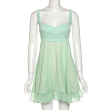 Load image into Gallery viewer, Elegant Solid Color Summer Cutout Slim Sling Dress Off-shoulder Sexy Backless Mesh Slim Female Ruffle Dress
