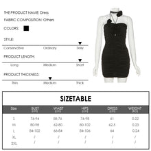 Load image into Gallery viewer, Cool Sexy Strapless Halterneck Dress Women Summer Fashion 3D Rose Pleated Off-shoulder Hollow Hip Slim Dress Solid Color