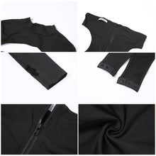 Load image into Gallery viewer, Women Black Super Sexy Jumpsuit Round Neck Wrap Chest Open Back Slim Fit Long Sleeve Bodysuit For Beach Date Onesies Two-piece