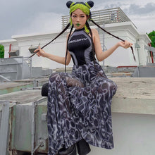 Load image into Gallery viewer, Fashion Printed Modern Street Women Bell-bottomed Pants High Waist Gauze Slightly Transparent Casual Ladies Flared Trousers