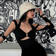 Load image into Gallery viewer, Ins Style Modern Solid Color Tie-up Halter Neck Women Crop Smocked Top Wrap Chest Slim Fit Low Cut T-shirt