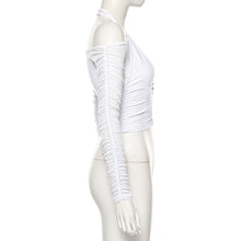Load image into Gallery viewer, Sexy Open-back Slim Fit Mesh See Through Halterneck Off-shoulder Cardigan Summer Strapless V-neck Low Cut Crop Tops