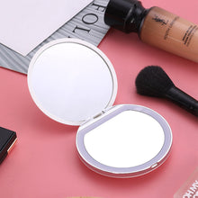 Load image into Gallery viewer, 3 Brightness Portable USB Portable Lamp Mirror with Light Compact LED Mirror StorageTable Mirror Magnifying Creative Cosmetic