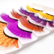 Load image into Gallery viewer, 5 pairs 3D Fake Eyelashes Colorful Faux Mink Lashes Mix Color Pink Blue Red White False Eyelashes Fluffy Soft Cilias Vendor Fake Eyelashes