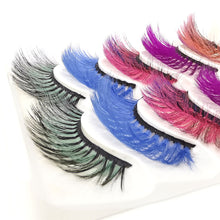 Load image into Gallery viewer, 5 pairs 3D Fake Eyelashes Colorful Faux Mink Lashes Mix Color Pink Blue Red White False Eyelashes Fluffy Soft Cilias Vendor Fake Eyelashes