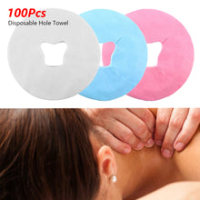 Load image into Gallery viewer, 100Pcs Disposable Massage Table Sheets Headrest Pads Face Pillow Cover Cushion Cover Massage Face Cradle Table Head Rest Cover