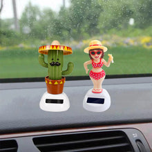 Load image into Gallery viewer, Cactus Auto-swinging Solar Sun Flower Jewelry Car Interiors Ornaments Dancing Doll Figurines Miniature Car Home Decoration