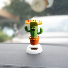 Load image into Gallery viewer, Cactus Auto-swinging Solar Sun Flower Jewelry Car Interiors Ornaments Dancing Doll Figurines Miniature Car Home Decoration
