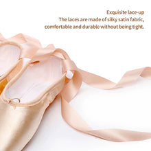 Load image into Gallery viewer, Satin Girls Ballerina Ballet Pointe Shoes Child Adult Ballet Shoes with RibbonsPractise Ballerina Shoes Women Dance Shoes