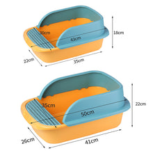 Load image into Gallery viewer, Cat Litter Box Heighten Semi-open Toilets for Pet Clean Sandbox with Free Shovel Cat Breathable Cat's House Cat Suppliers