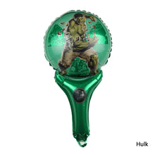 Load image into Gallery viewer, 1PC Handheld Stick Cartoon Foil Balloons Happy Birthday Party Balloons Super Hero Party Decoration Children Toy