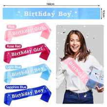Load image into Gallery viewer, Happy Birthday Satin Sash Selempang Birthday Party Accessories Decoration Party Favors for Girls Boys