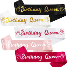 Load image into Gallery viewer, Birthday King and Birthday Queen Satin Sash Birthday Party Decoration Party Favors Gifts Party Accessories