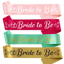 Load image into Gallery viewer, Bride To Be Sash Wedding Decoration Bridal Shoulder Strap Satin Sash Bachelorette Party Decoration Supplies Party Gifts