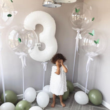Load image into Gallery viewer, 40Inch Ins Giant White Number Foil Balloons Happy Birthday Wedding Party Mold Digital Balloon Anniversary Kids Baby Party Decoration