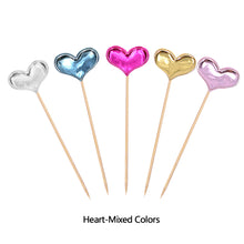 Load image into Gallery viewer, 5Pcs PU Cake Toppers Birthday Crown Stars Heart Cupcake Topper Flags For Wedding Kids Birthday Party Supplies Cake Decoration
