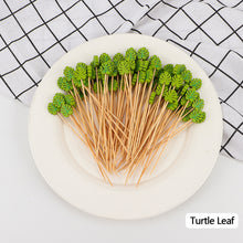 Load image into Gallery viewer, 100pcs 12cm Disposable Bamboo Pick Fruit Sticks Buffet Cupcake Fruit Fork Party Dessert Salad Sticks Wedding Decoration