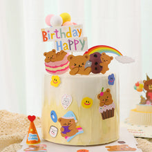 Load image into Gallery viewer, 7/16Pcs Korean Style Cute Bear Cake Topper Decoration For Kids Birthday Wedding Anniversary Party Supplies