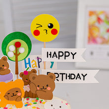 Load image into Gallery viewer, 7/16Pcs Korean Style Cute Bear Cake Topper Decoration For Kids Birthday Wedding Anniversary Party Supplies