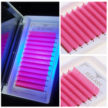 Load image into Gallery viewer, Colored UV Neon Eyelash Glow in the Dark Lash Extenions Fluorescent Glow Lashes D Curl Mega Volume Eyelash