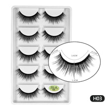 Load image into Gallery viewer, 5 Pairs 3D Soft False Eyelashes Handmade Wispy Fluffy Long Lashes Professional Natural Lashes Nature Eye Makeup Tools