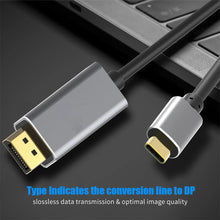 Load image into Gallery viewer, USB C DP1.4 cable 1.8m type-c to displayport 1.4 8K 30hz 4K 144HZ PVC Aluminum alloy cable for MacPro Display XDR
