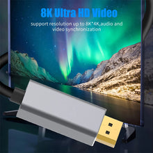 Load image into Gallery viewer, USB C DP1.4 cable 1.8m type-c to displayport 1.4 8K 30hz 4K 144HZ PVC Aluminum alloy cable for MacPro Display XDR