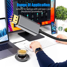Load image into Gallery viewer, USB C DP1.4 cable 1.8m type-c to displayport 1.4 8K 30hz 4K 144HZ PVC Aluminum alloy cable for MacPro Display XDR