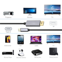 Load image into Gallery viewer, USB C DP1.4 cable 1.8m type-c to displayport 1.4 8K 30hz 4K 144HZ PVC Aluminum alloy cable for MacPro Display XDR