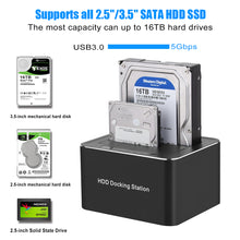 Load image into Gallery viewer, Sata Dual Disk Cloner 2.5/3.5 Inch Universal Hard Disk Base Usb3.0 Offline Copy Mobile Hard Disk Box