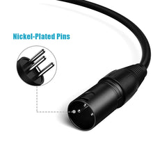 Load image into Gallery viewer, 30cm XLR Male to Dual XLR Female Y Splitter Cable Foil and Braided Shielded For Microphone Mixer Amplifier