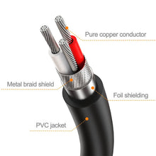 Load image into Gallery viewer, 30cm XLR Male to Dual XLR Female Y Splitter Cable Foil and Braided Shielded For Microphone Mixer Amplifier