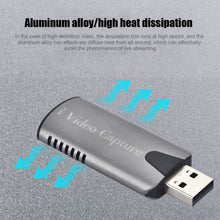 Load image into Gallery viewer, Video Capture Card Hdmi Hd 4K for PS4 Switch Game Live Usb2.0 Capture Card