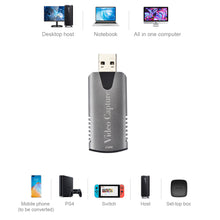 Load image into Gallery viewer, Video Capture Card Hdmi Hd 4K for PS4 Switch Game Live Usb2.0 Capture Card