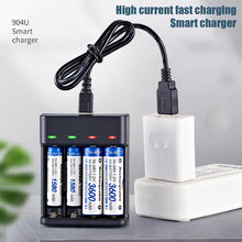 Load image into Gallery viewer, Smart 4-slot USB Charger AA AAA High-capacity 1.2V Ni-MH Rechargeable Battery High Current Full Power To Green Light